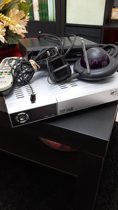 Satellite dish device with channel-changing transmitter64739758664449121