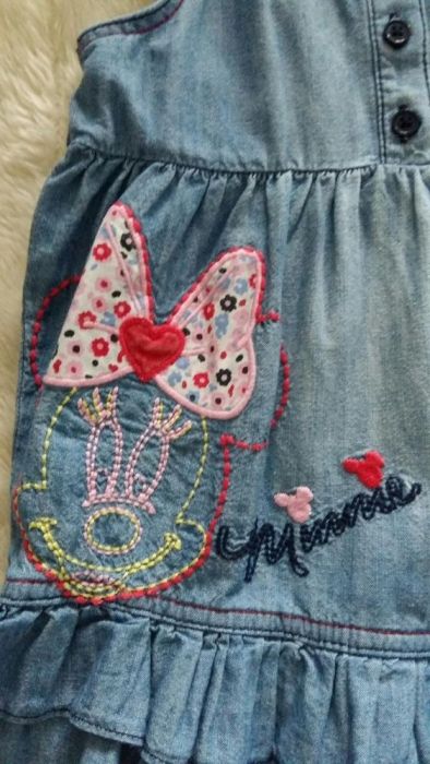 Sukienka jeansowa cieniowana George, minnie, dla małej damy !