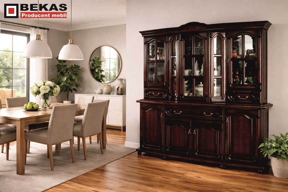 PROMOCJA Stylowa Witryna 180` Bella TEAK Kredens Producent BEKAS