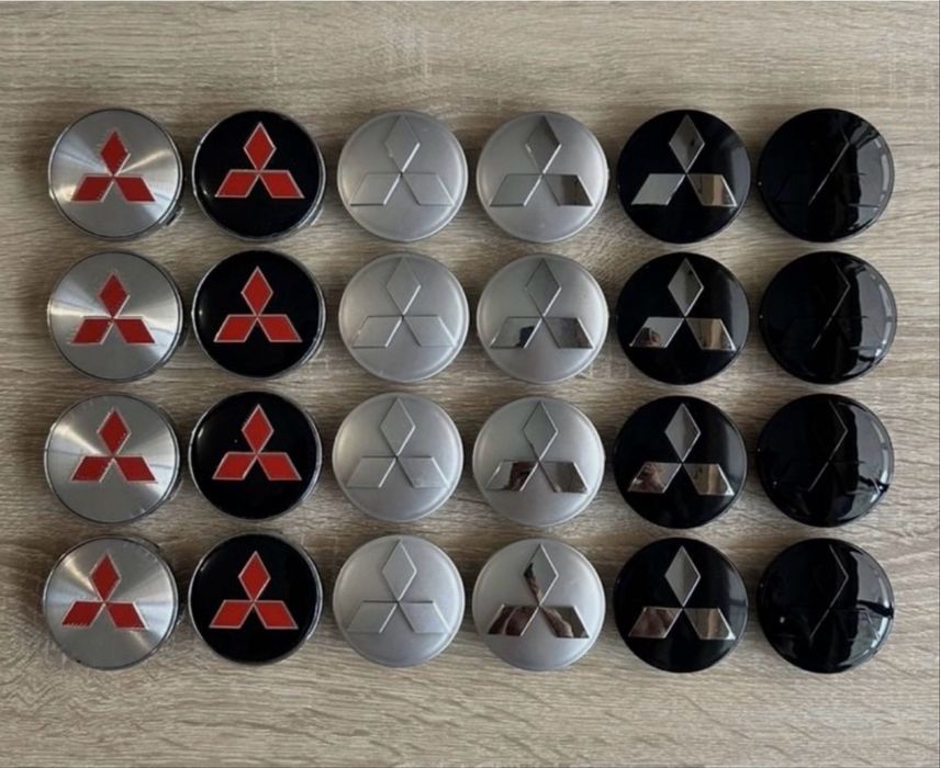 Conjunto 4 Centros Tampas Jantes Mitsubishi 56mm 60mm 65mm 68mm 75mm