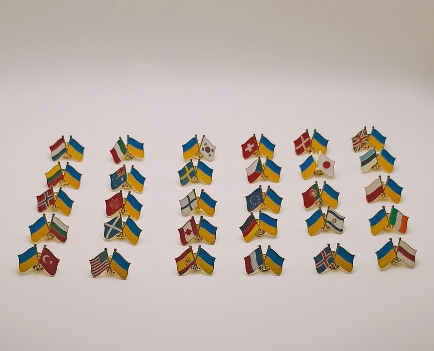 Значок/брошка/пін Украина/ Україна + Америка, Німеччина.Герб,прапор, т