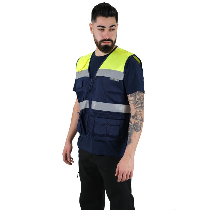 Colete Refletor Azul Multibolsos