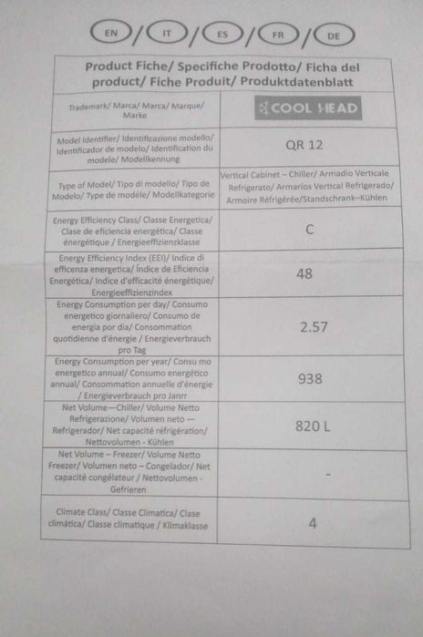 Armário Vertical de Refrigeração Profissional – Como novo