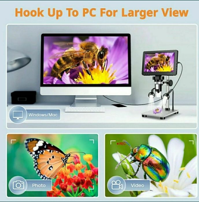 Мікроскоп цифровий(микроскоп)-DM9/7дюймів ,підключається до комп'ютера