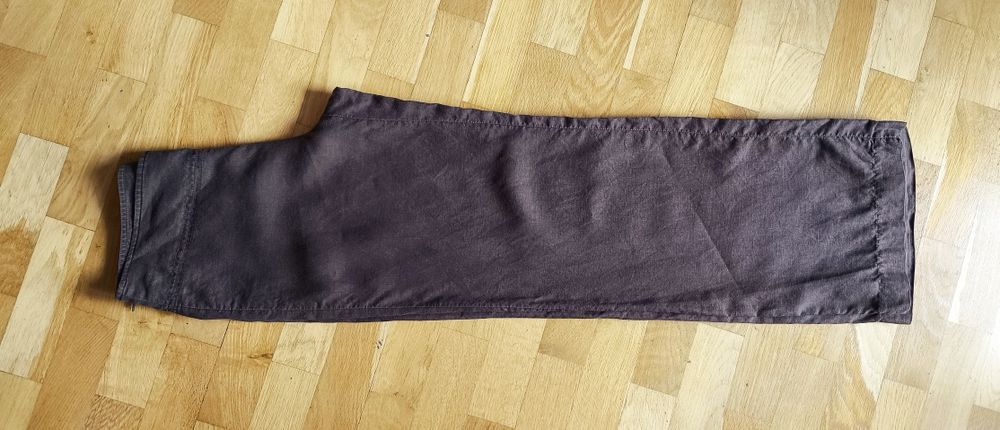 HM 36 S / 38 M spodnie lato 100% len brąz szerokie nogawki