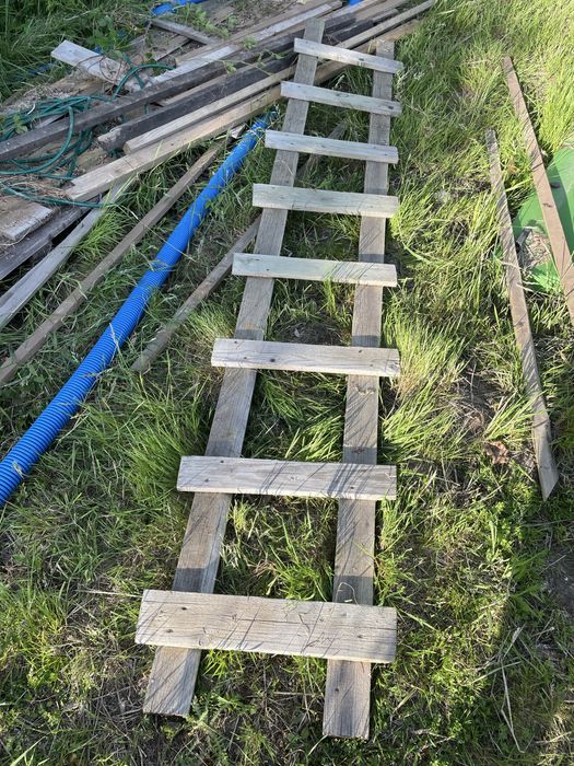 Drabina budowlana drewniana 350 cm