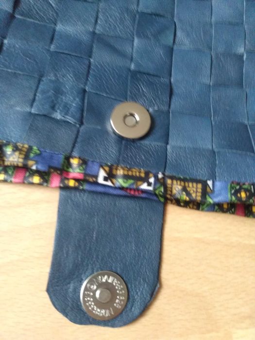 Torba worek granatowa skóra