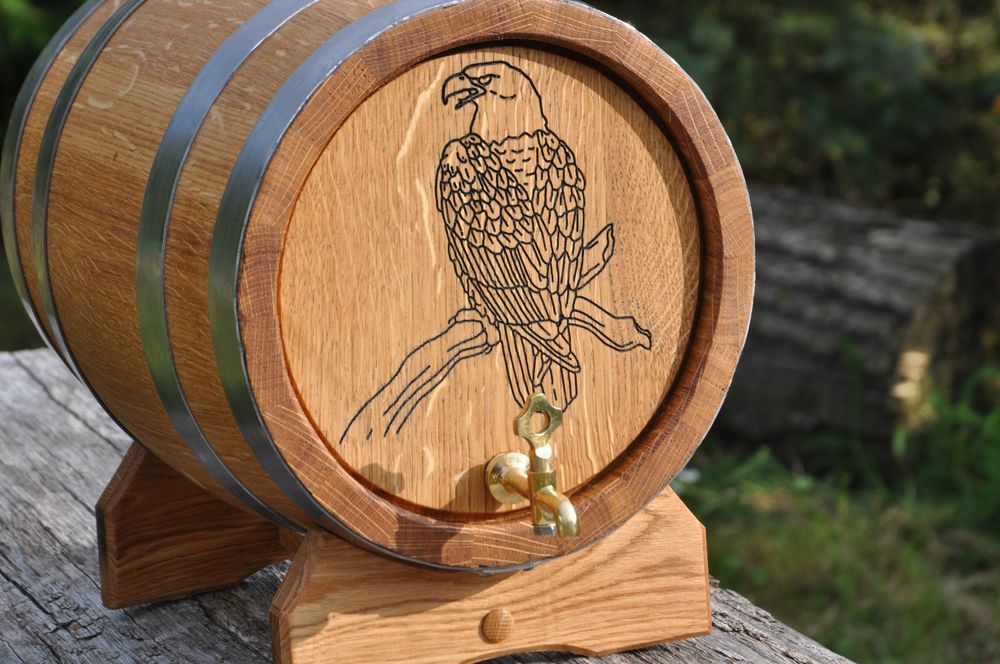 Beczka Dębowa 3 L nowa nie używana 100% szczelna na alkohol na bimber