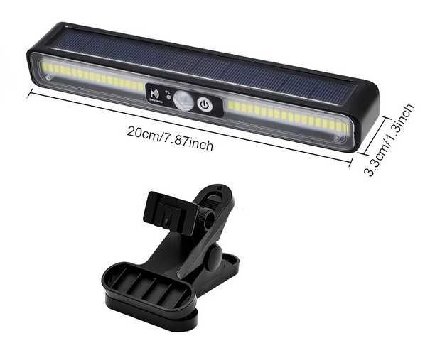 Lampa solarna mocna czujnik ruchu IP65 do 8 metrów 3 tryby świecenia