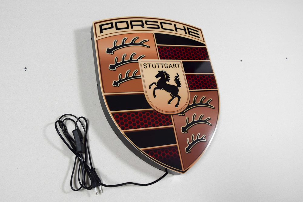 Logo LED, Reklama PORSCHE, Neon, Plafon, Lampa, Baner, Szyld, Obraz 3D