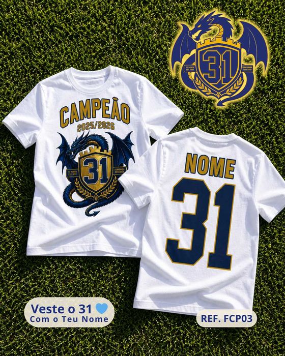 Camisola FC Porto Campeão 2025/2026 Personalizada (Nome) – 31º Campeonato