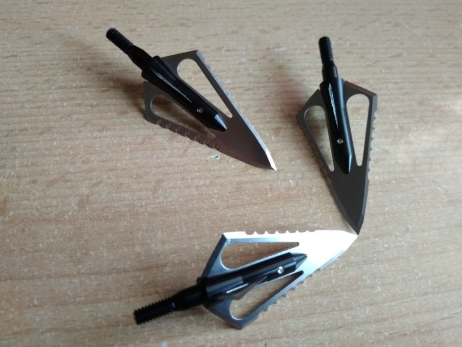 Komplet grotów myśliwskich 3 sztuki 100g 4 ostrza