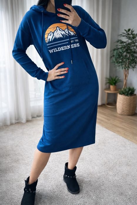 Dresowa sportowa sukienka MIDI maxi m l