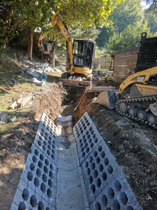 Przyłącza kan Roboty ziemne koparka niewalcja wykop zasypka utwardzeni