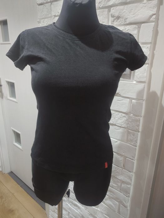 Dwa t-shirty damskie koszulki czarny szary