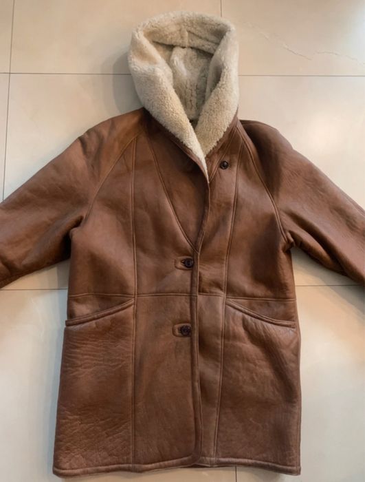 Piękny klasyczny płaszcz skórzany -Lubelskie Zakłady Futrzarskie „Kuró