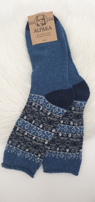 Grube skarpety 43-46 wełna z Alpaki thermo Alpaka