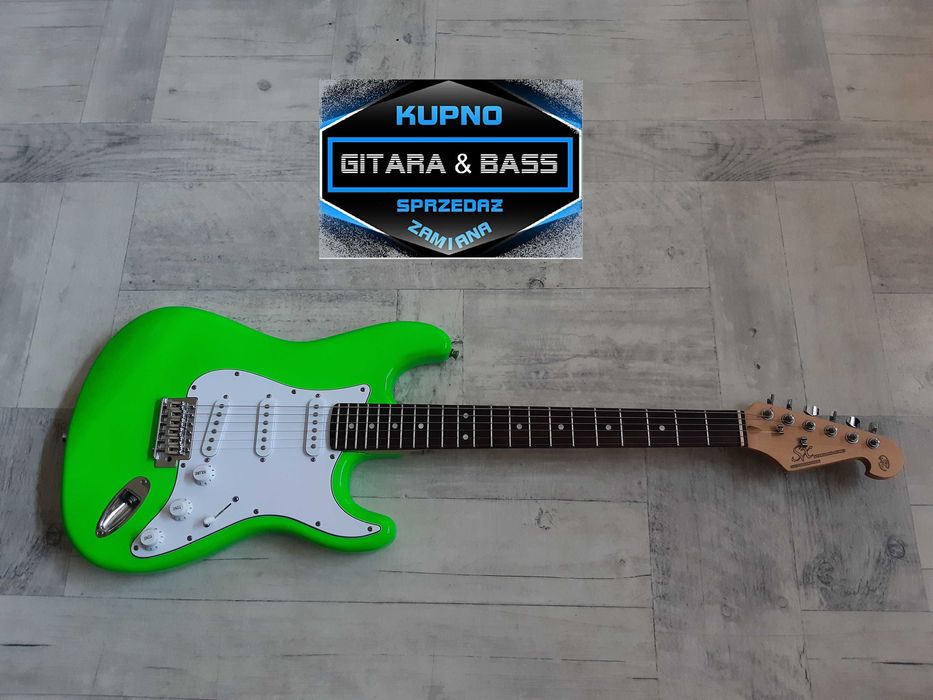Piękna Gitara SX -Green Neon-Stratocaster- wysyłka Gratis lub zamiana