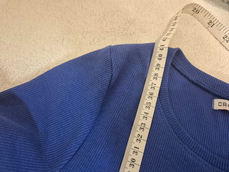 Cropp niebieski crop top, M