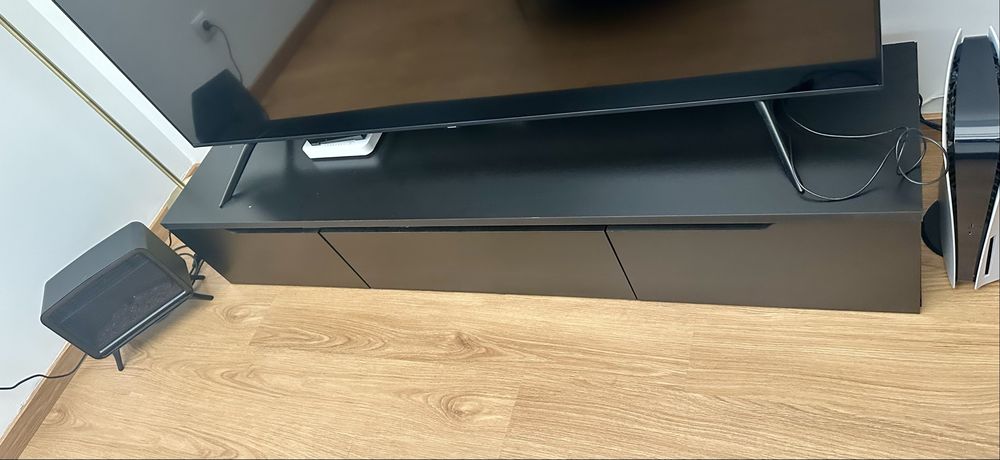 Móvel Tv Moviflor Preto/Nogueira