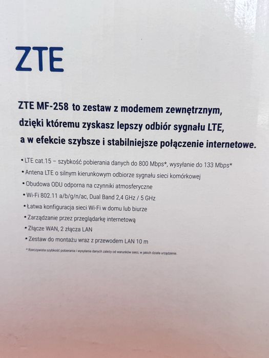 ZTE MF-258 zestaw z modemem zewnętrznym