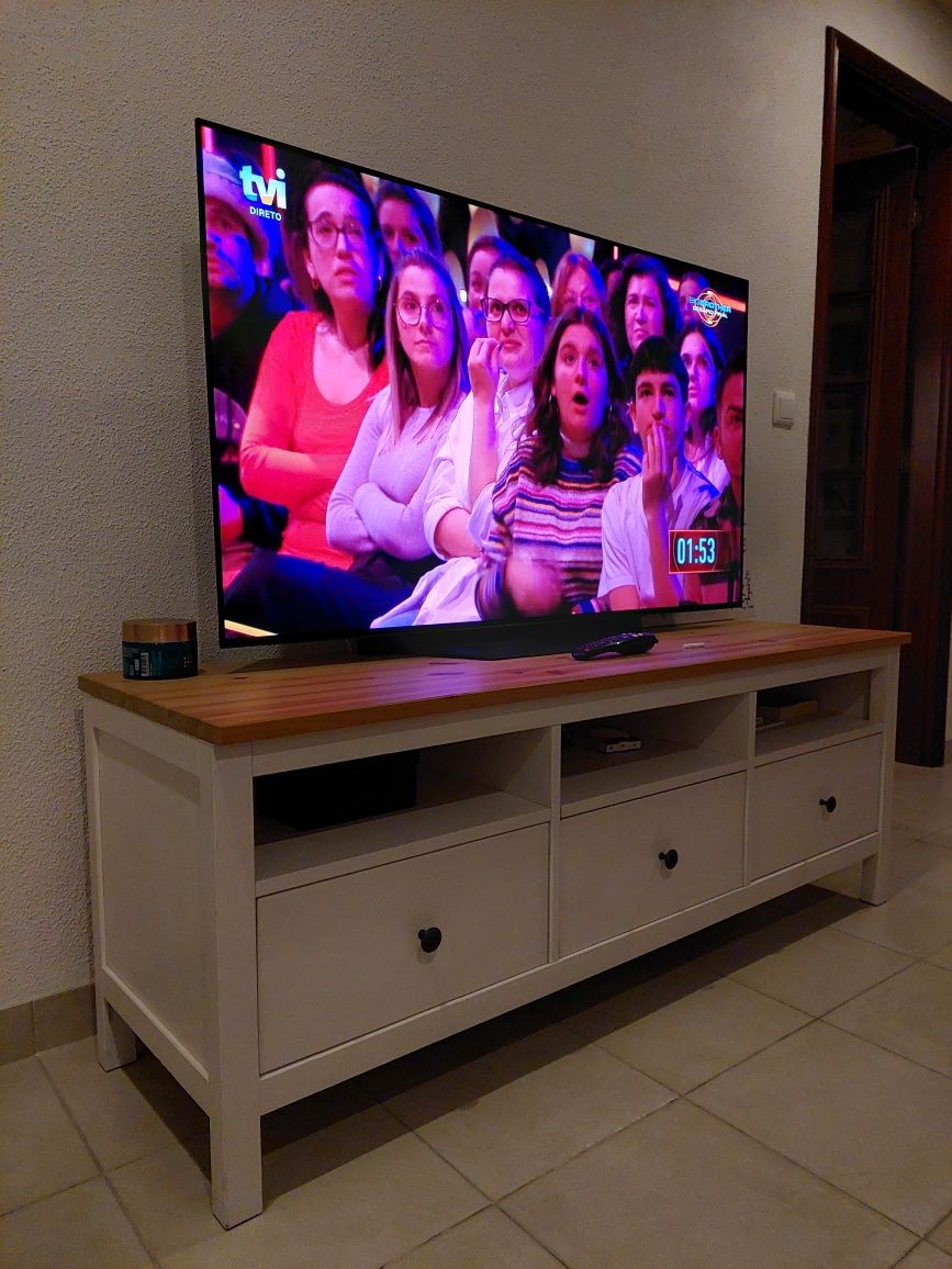 HEMNES Móvel TV, castanho claro, 148x47x57 cm - IKEA