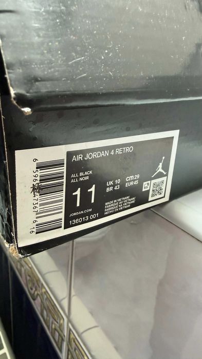 Air Jordan 4 Retro – czarne | Rozmiar 45