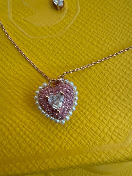 Кулон двосторонній серце Swarovski