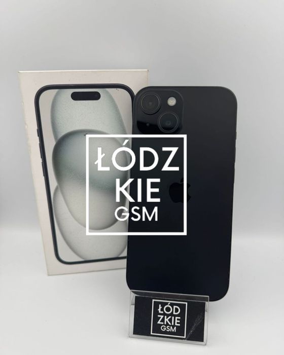 iPhone 15 128GB BLACK BAT. 100% 1599 zł Łódzkie GSM Rzgowska 16