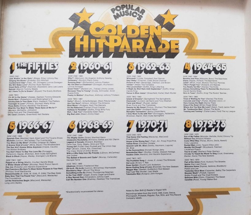 Golden Hit Parade Popular Music's - 8 discos vinil LP