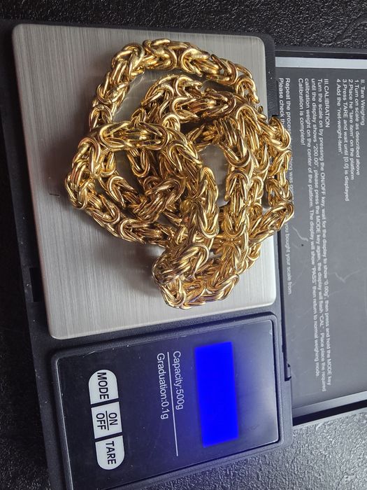Złoty łańcuszek próba 585 wzór królewski