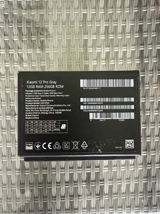 Telefon XIAOMI 12 pro gray 5G