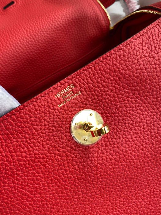 Hermes Lindy 26 cm Czerwona torba