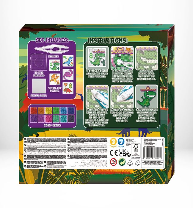 Zestaw koralików do prasowania Dinozaury Koraliki do prasowania