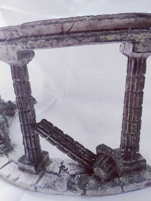 Decoração de aquário, meia-lua, estilo romano, grego