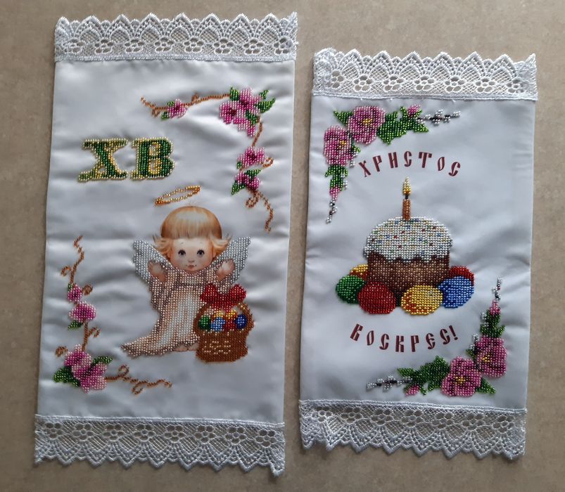 Вишитий рушник на кошик