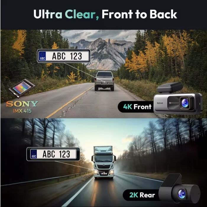 Dashcam 4k sensor sony, gps e visao noturna- Cãmara para automóveis ( Nova - selada)