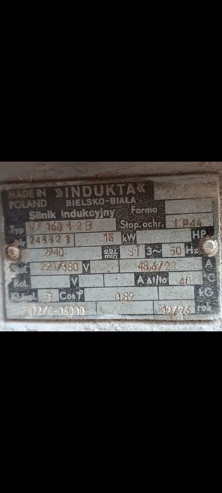 Sprzedam Silnik 15kw