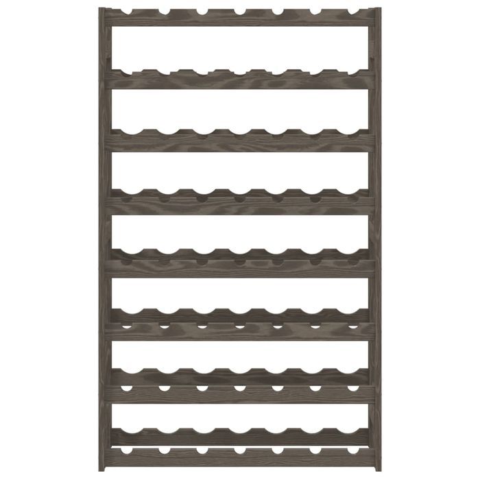 vidaXL Stojak na 56 butelek wina, szary, lite drewno sosnowe