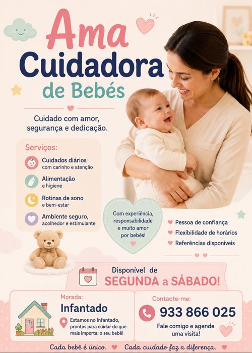 Ama cuidadora do seu bem mas precioso
