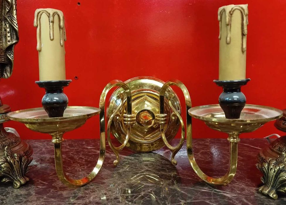 Apliques Metal Dourado 2 Lâmpadas