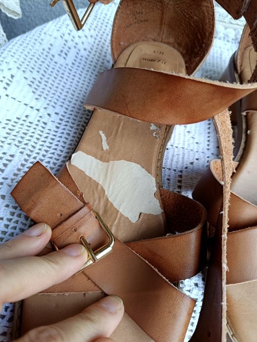 New LOOK 39 (25,5cm )rzymianki block heel sandals boho casual sandały