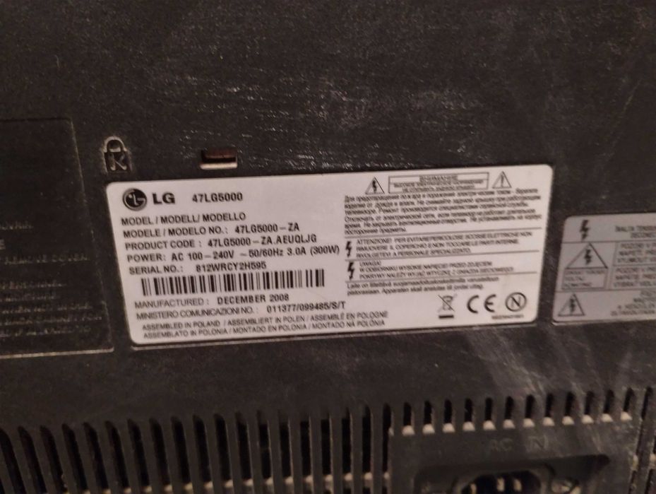 TV "LG" uszkodzona matryca