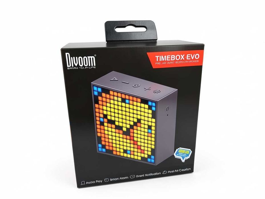 B181 Głośnik Bluetooth Divoom Timebox-Evo Pixel Art Smart Speaker Czarny Bezprzewodowy Z Ekranem LED Budzik