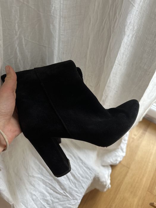 Rylko zamszowe buty długie 36 czarne eleganckie botki
