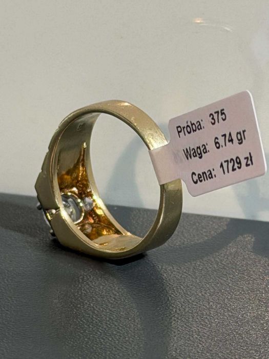 Złoty sygnet pr375, 9k, 6.74gr, rozm 21/Komis Krzysiek