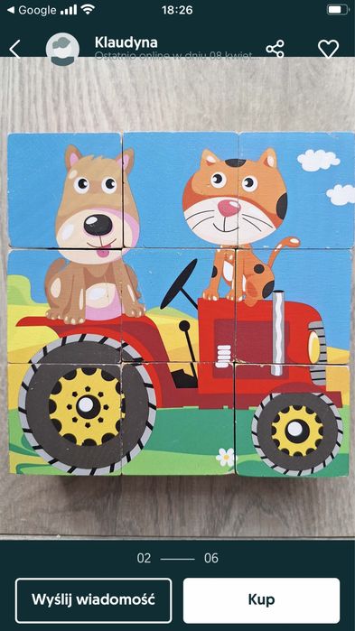 Klocki drewniane  Cube Puzzle Playtive  2 +