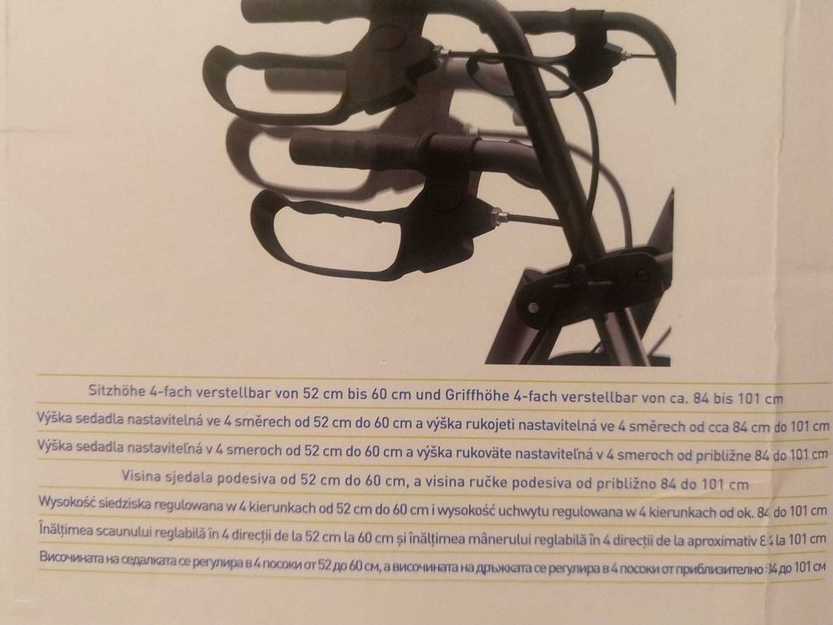 NOWY Rollator Wózek Chodzik Hamulce Regulowany Krzesełko Torba