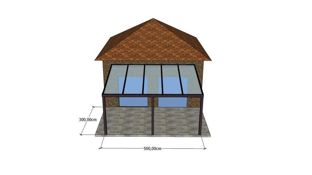 Zadaszenie tarasowe z aluminium / szkło przesuwne / darmowy projekt