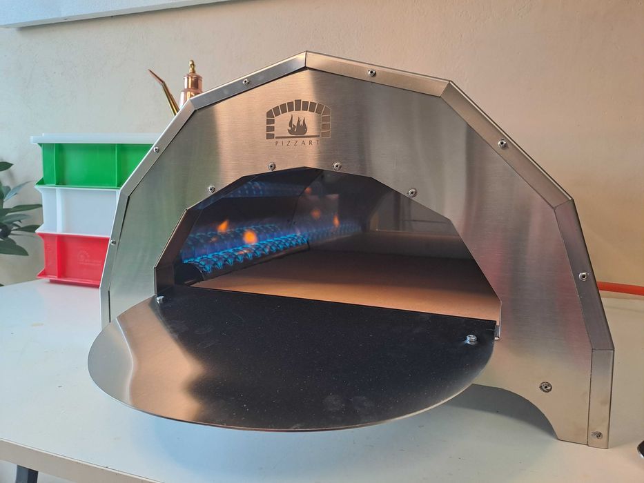 Piec do pizzy na gaz "Pizzart Inox"+ biscotto 40x 40 x 3 Made in Italy